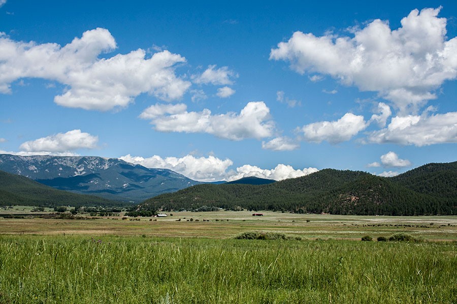 Scenic view of mountain acreages near Santa Fe, Taos, and Angel Fire
