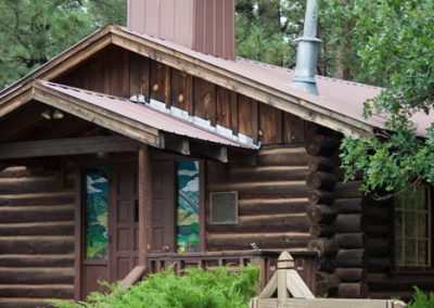 New Mexico Pendaries chapel nestled in the mountains near Santa Fe and Taos