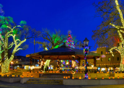 Christmas lights at the Taos Plaza